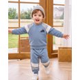thumbnail image 4 of Toddler Baby Boy Clothes 2T Boys Fall Winter Outfits 3T Boys Long Sleeve Color-blocked Sweatshirt Pants 2PCS Clothing Set Blue, 4 of 6