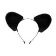 thumbnail image 3 of Diadema con orejas de oso esponjosas, accesorios para el cabello de dibujos animados para cosplay, baile de graduación, carnaval Negro, 3 of 8