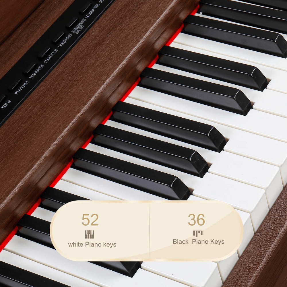 Tcbosik 88 Keys Full Weighted Keyboard Piano with Stand & Triple Pedals, Digital Piano with Headphone and Power Adapter, Black & Walnut