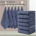 thumbnail image 4 of Jessy Home 12 Pack Navy Blue W Stripe Washcloths for Bathroom 13x13 Inch Ultra Soft Hand Face Towels, 4 of 7