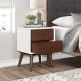 thumbnail image 3 of Francesca Solid Wood Frame White Nightstand Bed Side Tables, 3 of 7