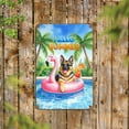 thumbnail image 2 of Hello Summer German Shepherd at Swimming Pool Flamingo Swim Ring Vertical Metal Aluminum Sign Alsatian Dog Lover Gifts Wall Art Home Decor - 12009, 2 of 5