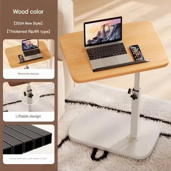 Portable adjustable folding table, laptop table, suitable for home office tables, coffee tables and bedside sofas. Strong metal frame, saves space and easy to move. It can be raised and rotated.