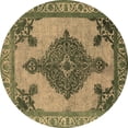 thumbnail image 1 of Ahgly Company Indoor Round Oriental Brown Industrial Area Rugs, 3' Round, 1 of 4