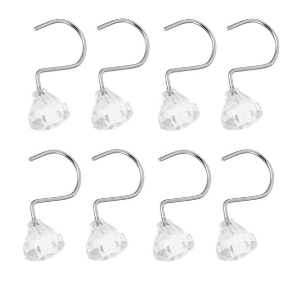 Crystal Shower Curtain Hook Hooks for Curtains Fitness 12 Pcs Hanging Clip Acrylic Iron Door Hanger