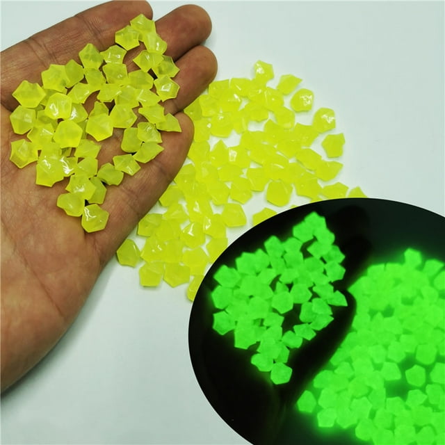 Garden Decoration Pebble Stone Non Radioactive Resin Material Luminescent Fish Tank Luminous Stone Fish Tank Aquarium Landscaping Luminous Stone Large Glass Pebbles Glow in The Dark Rocks 5 Decorative