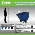 thumbnail image 3 of Toter 1 Cubic Yard 2,000 lbs. Capacity Heavy Duty Material Handling Tilt Truck - Gray, 3 of 11