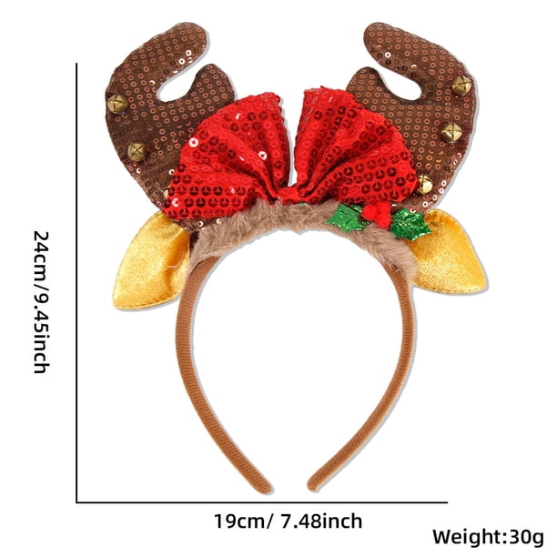 3 PCS Holiday Headbands,Cute Christmas head hat toppers,Great Fun and Festive for Christmas Party Favors Holiday Favors