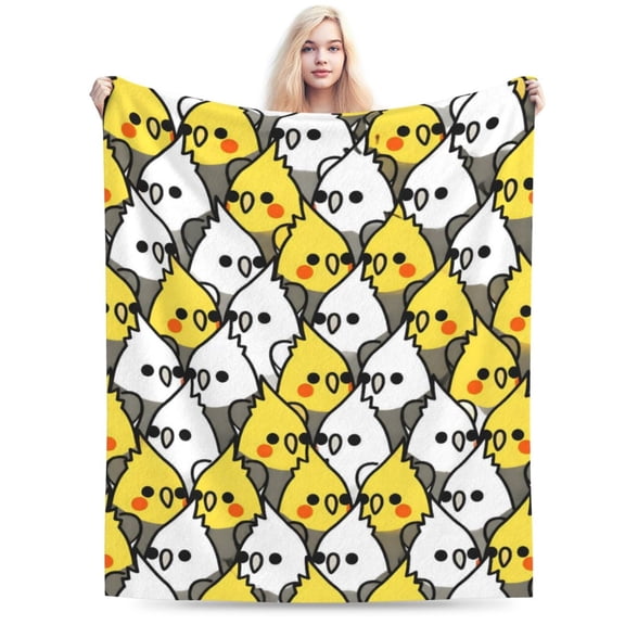 Cockatiel Blanket Flannel Fleece Throw Blanket Durable Couch Blankets Home Decor for Bed and Sofa Super Soft Warm Blankets for All Season 50x40