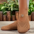 thumbnail image 5 of Wide Toe Box Flats Shoes Women Knit Ballet Flats Mary Jane Dress Flat Wide Width Walking Shoes Slip-on with Strap Brown 36, 5 of 6