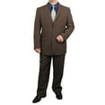 thumbnail image 2 of Stylish 2pc. Men's Regular Fit Dress Suit with 1 Free Pair of Socks - Brown 64L, 2 of 6