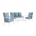 thumbnail image 6 of My Texas House Cambria Steel Outdoor Sofa, White/Blue, 6 of 11