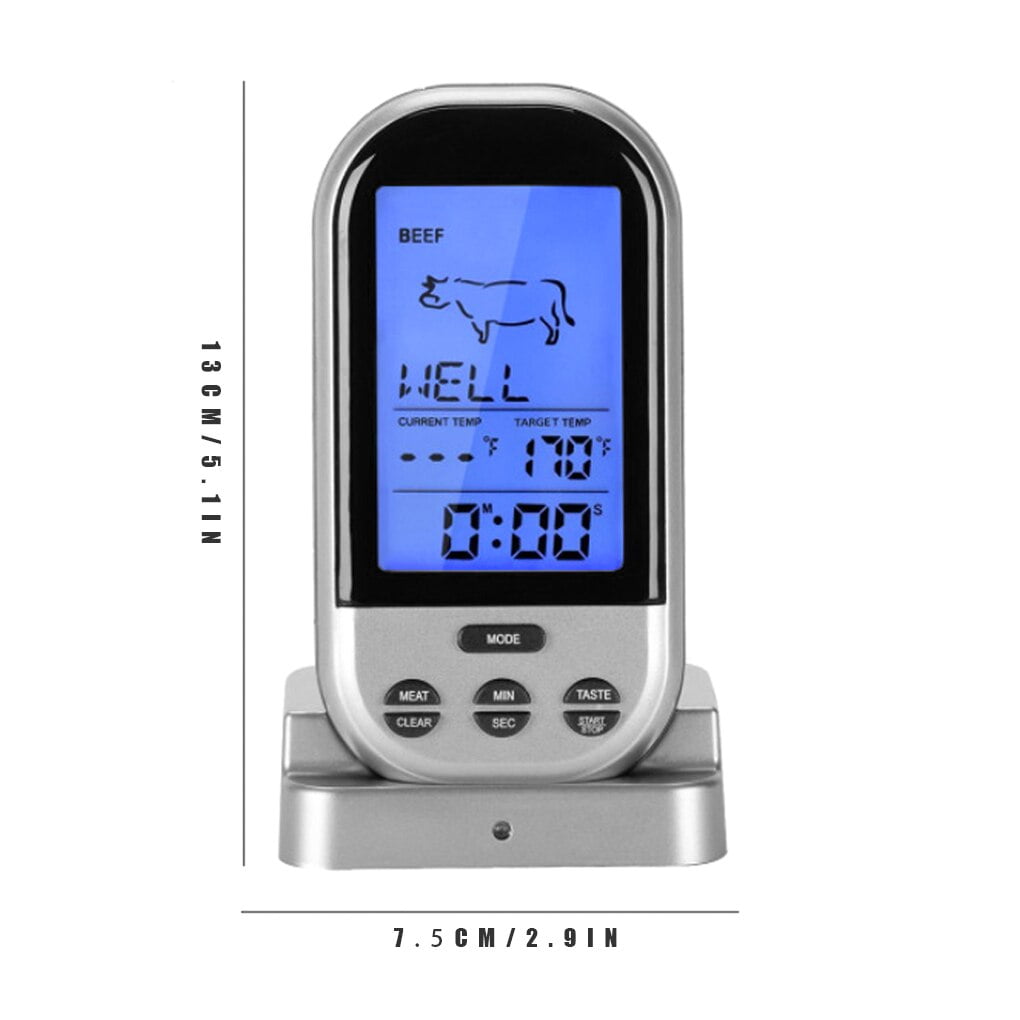 RIWPKFH Meat Thermometers Bluetooth LCD Digital Probe Remote Wireless BBQ Grill Kitchen Thermometer Home Cooking Tools with Timer Alarm
