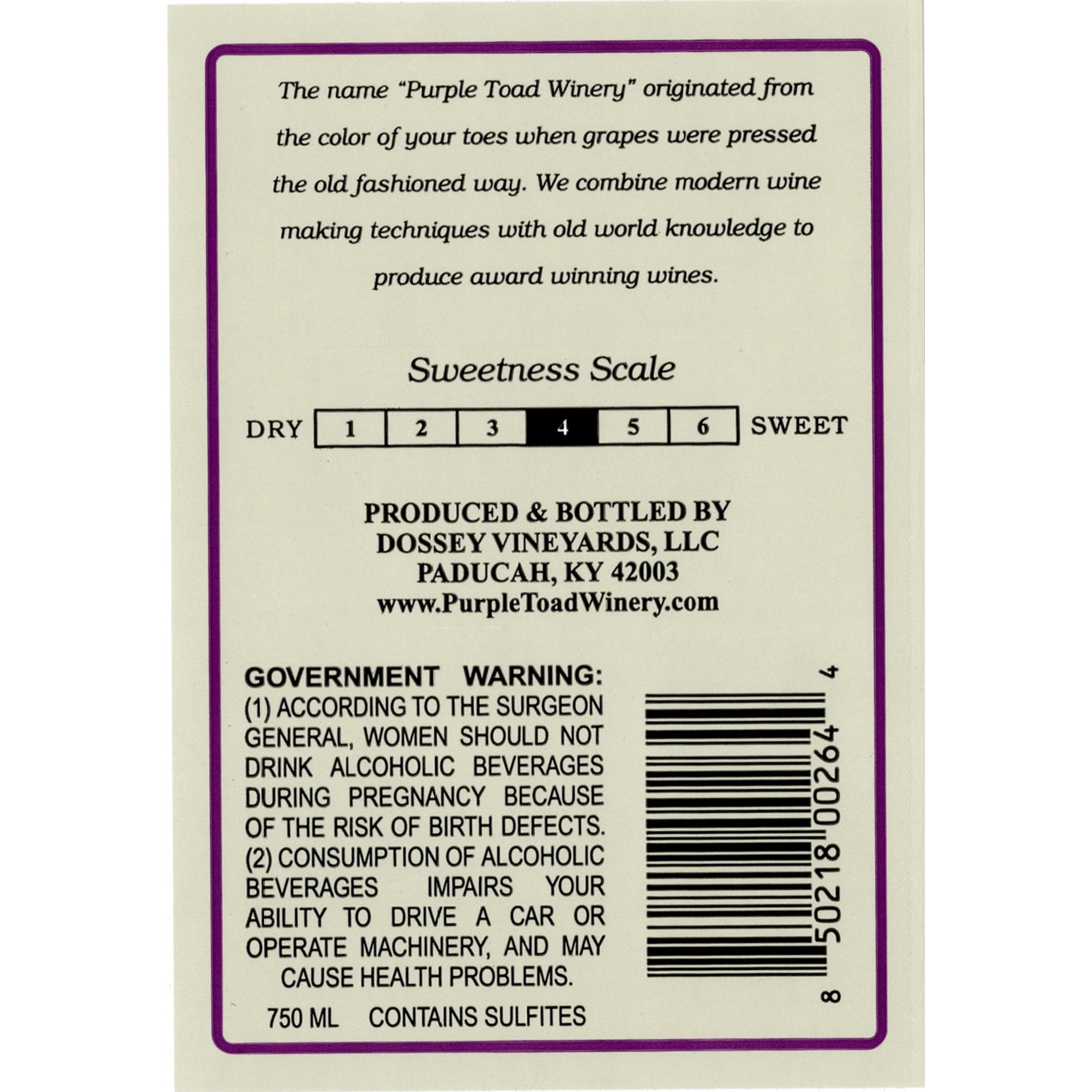 Purple Toad Blue Chocolate Sweet Fruit Wine, 750 ml Bottle, 12% ABV, Kentucky Crafted
