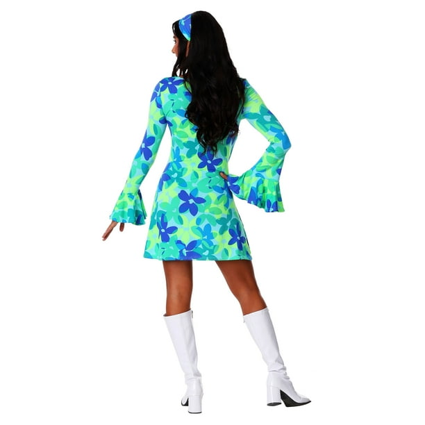 Plus Size Wild Flower 70s Retro Dress Costume Walmart