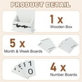 thumbnail image 3 of Uxcell Wooden Desk Calendar Block Perpetual with 9 Blocks, White, 3 of 7