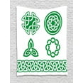 thumbnail image 1 of Irish Tapestry, Medieval Ancient Knots Symbols Braided Design Religious Old Folkloric Gaelic, Wall Hanging for Bedroom Living Room Dorm Decor, 40W X 60L Inches, Fern Green White, by Ambesonne, 1 of 1
