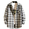 thumbnail image 2 of Men's Lightweight Shirt Jackets,Men's Plaid Shirt Casual Flannel Jacket Button Down Long Sleeve Pocket Shirt Tops,Plaid Button Up Shirts for Men Lightweight, 2 of 5