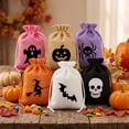thumbnail image 6 of Cififendec 6Pcs Halloween Burlap Drawstring Gift Bags, 5.5"×3.9", Portable Pouches for Party Candy Favors Small Item Storage, Holiday Treat Packaging, 6 of 7
