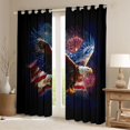 thumbnail image 2 of Manfei Eagle Usa Flag Kitchen Curtains,July 4Th Fireworks Black Out Curtains Pack of 2 (42x63 Each),Brown Red Blue, 2 of 7