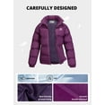 thumbnail image 3 of CAMEL Womens Winter Outerwear Coats Warm Cotton Jacket Fashion Parkas Casual Lightweight Jackets Purple, 3 of 11