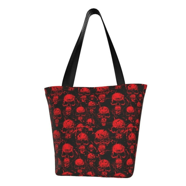 Easygdp Red Skulls Bolso de Hombro para Mujer, Bolso Bandolera y Cartera de Mano Elegante para Uso Diario