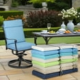 thumbnail image 2 of BPS Outdoor High Back Dining Chair Cushion Set, 37"x20"x2.8", TPU Water Repellent Coating&Stain Resistant, Polyester Fabric Cover with Ties and Zipper, Lake Blue, Set of 2, 2 of 9