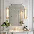 thumbnail image 6 of MOON MIRROR 22x30 Scalloped Mirror for Bathroom, Brass Antique Stainless Steel Framed Wall Mirrors, Traditional Octagon Vanity Mirror, Metal Ornate Mirror for Living Room Fireplace Entryway, 6 of 9