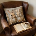 thumbnail image 4 of Tuvgenk 18x18 In Throw Pillow Covers Embroidered Indoors Polyester Pillowcases Multicolor Furry Rabbit for Patio, 4 of 6