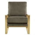 thumbnail image 6 of LeisureMod Accent Arm Chair Upholstered in Velvet with Brushed Gold Stainless Steel Frame and Removable Cushions Jefferson Collection in Dark Grey, 6 of 14