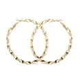 thumbnail image 4 of HEVIRGO Lady Exaggerated Twisted Big Hoop Earrings Circle Dangle Jewelry Alloy Silver, 4 of 7