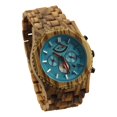 thumbnail image 2 of Angie Wood Creations Zebrawood Men’s Automatic Watch With Aqua Dial, 2 of 7