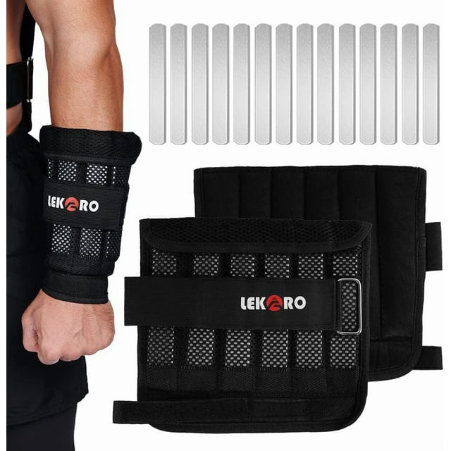 Pesas de muñeca LEKÄRO ajustables de 3.3 libras cada una, 1 par, paquete de 2