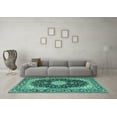 thumbnail image 3 of Ahgly Company Indoor Rectangle Medallion Turquoise Blue Traditional Area Rugs, 3' x 5', 3 of 4