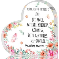 Inspirational Gifts, Bible Verse Heart Shape Acrylic Sign, Secret Sister Gifts for Women Christian, Christian Gifts, Thank You Gift for Christian