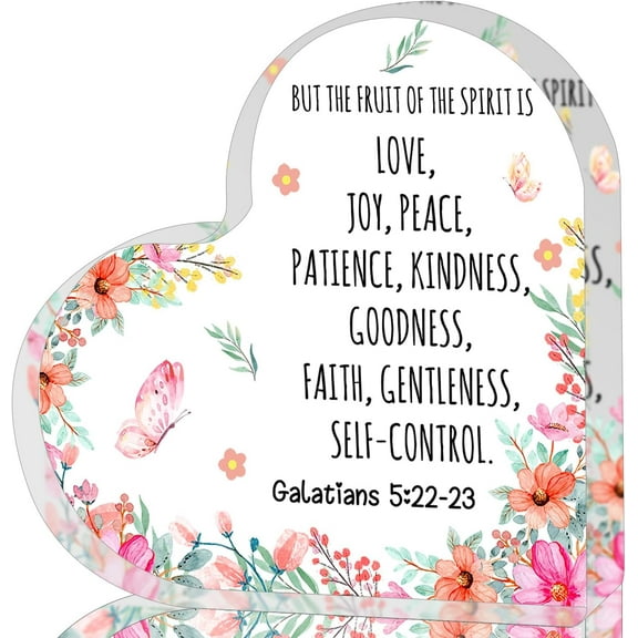 Inspirational Gifts, Bible Verse Heart Shape Acrylic Sign, Secret Sister Gifts for Women Christian, Christian Gifts, Thank You Gift for Christian
