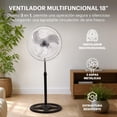 thumbnail image 3 of Ventilador 3 en 1 Multiposición, Ventilador 18 Pulgadas Multifuncional, Abanico Oscilante de Pie Pedestal Potente, Circular de Aire 3 Velocidades (Plata 2 Piezas), 3 of 7
