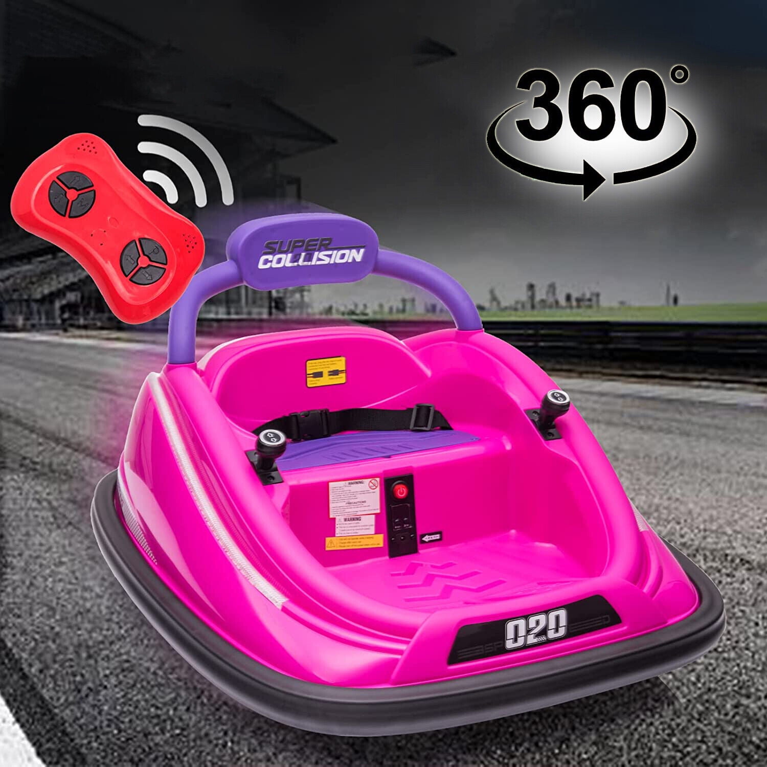 Kids Electric Ride On Bumper Car Vehicle 360° Spin w/ Remote Control