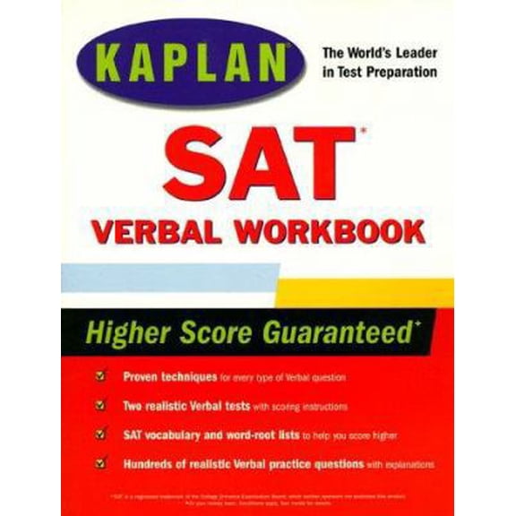 Pre-Owned KAPLAN SAT VERBAL WORKBOOK (Paperback) 0684849844 9780684849843