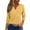 A040-Yellow, variant on 3/4 Length Sleeve Womens Tops Henley V Neck 3/4 Sleeve T Shirts Summer Casual Half Sleeve Blouse Tees