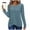 Blue, variant on FAIWAD Long Sleeve Tops for Women Crew Neck Button Decor Knit Tunic Tops Casual Fall Winter Layering Blouse