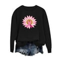 thumbnail image 4 of Olyvenn Breast Cancer Awareness Sweatershirts for Women Long Sleeve Crew Neck Pullover Tops Casual Loose Fit Shirts Black XL, 4 of 4