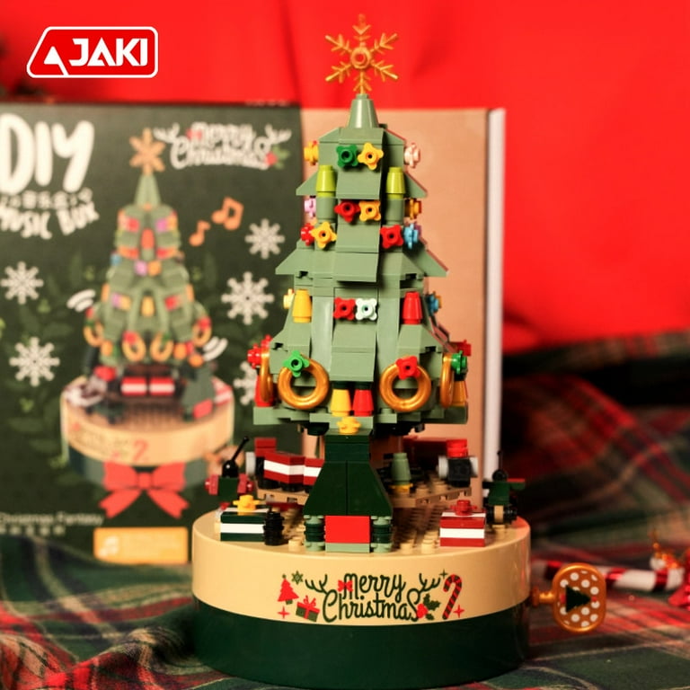 JAKI Building Block Christmas Tree Mechanical Music Box with Toy
