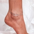 thumbnail image 5 of Chic & Artsy Sterling Silver Interlock Circles Anklet, 10.7-Inch Cable Chain, 5 of 7