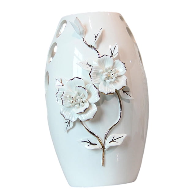 Florero de , decoración de mesa, patrón de tallado de flores, decorativo para decoración para sala de estar, ligero y versátil , 25.5 cm x 16.5 cm 255 cm x 165 cm