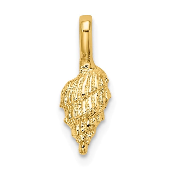 FB Jewels 14K Yellow Gold Mini Conch Shell with Fixed Bail Pendant
