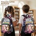thumbnail image 4 of COEQINE Clear Backpack for School Multi-Pocket Bookbag PVC Polyester See Through Book Bag with Padded Shoulder Straps, Heavy Duty Work Bag Transparent Daypack, Hummingbird Cherry Blossom, 4 of 7