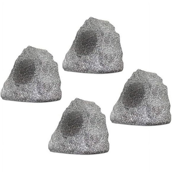 Outdoor Granite Grey Wired Rock Speaker Set Waterproof Patio Speakers