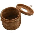 thumbnail image 2 of 2X Round Rattan Tissue Box Vine Roll Holder Toilet Paper Cover Dispenser for Barthroom,Home,Hotel and Office, 2 of 8