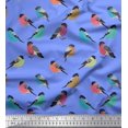 thumbnail image 2 of Soimoi Blue Cotton Voile Fabric Rufous Flycatcher Bird Print Sewing Fabric Yard 42 Inch Wide, 2 of 3